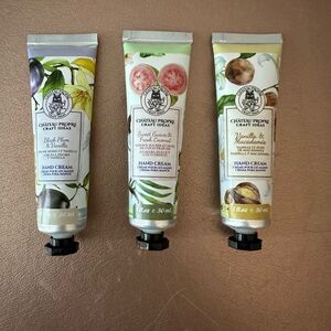 Pink & Green Hand Cream Trio - Black Plum, Guava & Vanilla